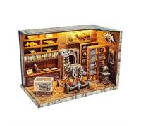 Casse-tête 3D en bois pour adultes, maison de poupée miniature à faire soi-même, kit de coin livre, kit de modèle LED intégré, cadeau de loisirs pour adultes et adolescents, décoration d'intérieur