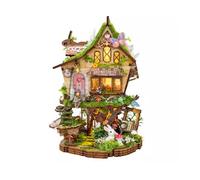 Casse-tête 3D en bois Rowan's Treehouse avec lumière LED tactile, cabane dans les arbres créative en forêt, étagère décorative, assemblage à la main pour adultes et jeunes (137 + pièces)