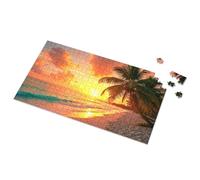 Casse-tête 500 pièces pour adultes coucher de soleil sur la plage avec palmiers puzzle photo Eurographics 1000 pièces cadeaux de Pâques (500 pièces)