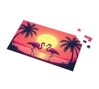 Casse-tête 500 pièces pour adultes Sunset Serenade : flamants roses amoureux Casse-tête Eurographics 1000 pièces Cadeaux de Pâques (1000 pièces)