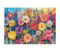 Casse-tête à Fleurs colorées pour Adultes de 1 000 pièces, Puzzle en Papier pour Quilling Plante, Fleur, Papillon, Art du Jardin, Puzzle Stimulant pour Adultes