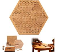 Casse-tête à plateau fractal, puzzle en bois dur et difficile pour adultes, plateau en bois, design unique de forme irrégulière, sans image (A)
