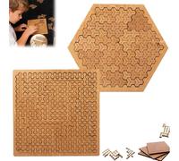Casse-tête à plateau fractal, puzzle en bois dur et difficile pour adultes, puzzle éducatif en bois pour adultes, portable, impossible de penser inverse, sans image (2 pièces-A)