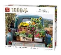 Casse-tête à scie sauteuse Vieux Camion avec Fleurs 1000 Pièces Blanc G