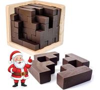 Casse-Tête Adulte Bois 3D par Sharp Brain Zone - Puzzle Cube en Bois 54 Pièces en Forme de T, Jeu de Réflexion et Logique pour Adultes et Enfants 8+, Idée Cadeau Original et Jouet Éducatif