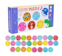 Casse-Tête Alphabet en Bois,Jeux Éducatifs Lettres Chiffres | Double Face Appariement Comptage, Activités d'Éveil en Bois Maternelle