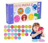Casse-Tête Alphabet en Bois - Puzzles Jigsaw Alphabet et Chiffres pour Tout-Petits | Double Face Appariement Comptage, Activités d'Éveil en Bois Maternelle