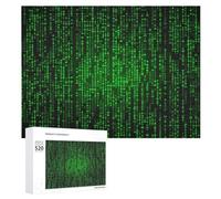 Casse-tête binaire de 520 pièces pour adultes - Vert cool - Grand puzzle binaire - Jeu de décompression - Loisirs - Divertissement - Puzzle en bois - Relaxation - Jouets sensoriels - Décoration de