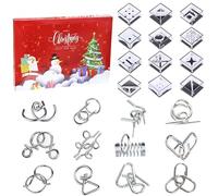 Casse-tête Calendrier de l'Avent, Calendrier de l'avent Adulte et Enfant Casse Tete Garcon,Métal Puzzles, Cadeaux Calendrier Avent de Noël pour Garçons Filles Enfants Cadeaux surprise de Noël