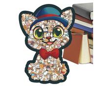 Casse-tête Chat en Bois - Jeux en Bois De Forme Animale Colorés,Puzzles Animaux Mignons - pour Votre Petite Amie Femmes Garçons Filles Jeunes Adolescents Fils Fille Famille et Amis