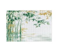 Casse-tête chinois en bambou pour adultes de 300 pièces, puzzle en bois asiatique zen nature, paysage, décoration botanique amusante imprimée pour divertissement créatif