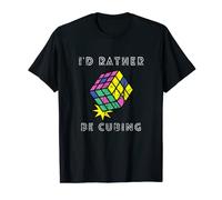 Casse-tête coloré vintage des années 80 I'd rather be Cubing T-Shirt