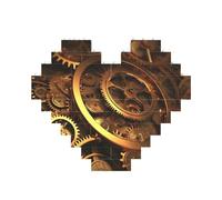 Casse-tête cool steampunk en forme de cœur, puzzle photo personnalisé pour adultes - Micro blocs de construction 3D pour décoration d'intérieur