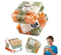 Casse-Tête Cube à Rouler avec Labyrinthe 3D Amusant, Labyrinthe à Billes 3D 2 en 1 avec Cube Magique, Jeu de Puzzle Montessori Labyrinth, Cube Magique pour Enfants et Adultes (Jaune)