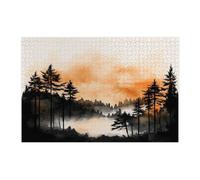 Casse-tête d'arbre de forêt aquarelle pour adultes de 1000 pièces, puzzles en bois paysages imprimés pour divertissement créatif