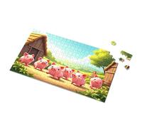 Casse-tête de 1 000 pièces, sept cochons heureux à la campagne pour les tout-petits de 2 à 4 ans, jouets pour filles de 4 à 5 ans (1 000 pièces)