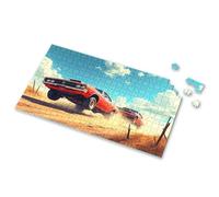 Casse-tête de 100 pièces pour enfants, deux voitures musculaires classiques de course sur une route poussiéreuse, cadeau pour garçon de 4 ans, puzzles de 100 pièces pour enfants (500 pièces)