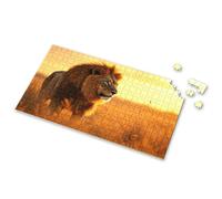 Casse-tête de 100 pièces pour enfants Lion debout dans l'herbe dorée au coucher du soleil - Casse-tête pour adultes - Puzzle de 750 pièces pour adultes (300 pièces)