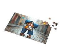 Casse-tête de 100 pièces pour enfants Romance pluvieuse : un doux baiser sous les gouttes de pluie - Puzzle d'images de 1000 pièces pour filles (300 pièces)