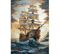 Casse-tête de 1000 pièces pour adultes - Bateau à voile pour explorer la mer - Grand puzzle difficile - Jouets pour enfants - Cadeau pour décoration d'intérieur