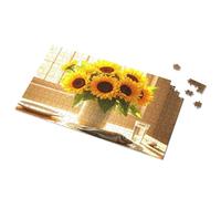 Casse-tête de 1000 pièces pour enfants Bouquet de tournesols et fruits de mer sur la table Puzzle d'images 1000 pièces Jouets pour filles (1000 pièces)