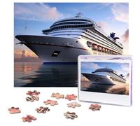 Casse-tête de 500 pièces avec motif navires de croisière personnalisés pour adultes - Casse-tête en bois classique pour famille, mariage, anniversaire, Saint-Valentin