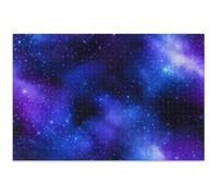 Casse-tête de 500 pièces avec nébuleuses bleu ciel étoilé et violet pour adultes - Puzzle unique pour adultes - 52 x 37 cm