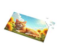 Casse-tête de 500 pièces pour adultes chat relaxant dans un champ de tournesol Eurographics Puzzles 1000 pièces Cadeaux de Pâques (500 pièces)