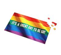 Casse-tête de 500 pièces pour adultes « It's A Great Day To Be Gay » agitant le drapeau gay - Puzzle Eurographics de 1 000 pièces - Cadeaux de Pâques (500 pièces)