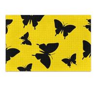 Casse-tête de 500 pièces pour adultes - Papillon noir, jaune vif, blanc, éléphant, cadeaux de fête en famille, puzzle amusant - Peinture artistique décorative, 52 x 37 cm
