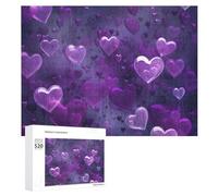 Casse-tête de 520 pièces pour adultes - Cool - De nombreuses formes de cœur - Grand puzzle de décompression - Loisirs - Divertissement - Puzzle en bois - Relaxation - Jouets sensoriels - Décoration de