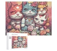 Casse-tête de 520 pièces pour adultes - Style floral punk - Jeu de décompression - Loisirs - Divertissement - Puzzle en bois - Relaxation - Jouets sensoriels - Décoration de chambre pour homme et