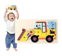 Casse-tête de camion de pompiers, puzzle de véhicule pour - Puzzle de véhicule pour - Aide à l'apprentissage portable, éducation précoce pour la motricité fine, forme de perception