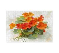 Casse-tête de fleur de capucine printanière pour adultes, 300 pièces, puzzle en bois à motif botanique pour la maison