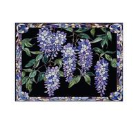 Casse-tête de fleur de glycine printanière pour adultes - 500 pièces - Puzzles floraux en bois vitrail - Décorations amusantes et luxueuses pour divertissement à la maison