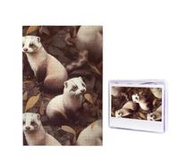 Casse-tête de furet poilu de 1 000 pièces - Puzzle personnalisé en bois pour adultes - Puzzle photo artistique à suspendre au mur pour anniversaire, mariage, Saint-Valentin, anniversaire de mariage