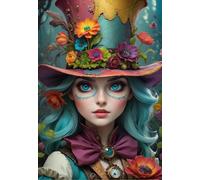 Casse-tête de l'oiseau bleu Casse-tête de la dame au chapeau - 1000 Teile buntes Motiv