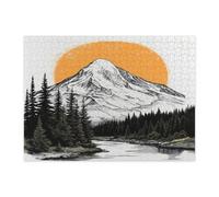 Casse-tête de montagne aquarelle pour adultes de 500 pièces, puzzles en bois paysages paysagers pour divertissement à la maison