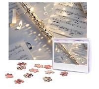 Casse-tête de musique flûte de 500 pièces - Puzzle personnalisé avec sac de rangement - Puzzle photo pour adultes - Puzzle photo stimulant pour hommes et femmes - Décoration d'intérieur (52 x 38 cm)