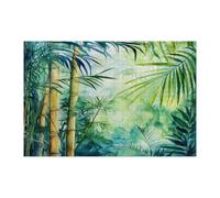 Casse-tête de plante de bambou printanier pour adultes de 1000 pièces, puzzles en bois botanique cool, décor imprimé paysage pour divertissement créatif