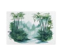 Casse-tête de plante de bambou printanier pour adultes de 1000 pièces, puzzles en bois botaniques cool, décorations imprimées pour fête de divertissement