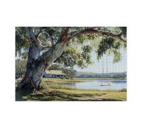 Casse-tête de printemps aquarelle eucalyptus pour adultes de 1 000 pièces, puzzles imprimés en bois paysages de ferme, décorations de paysage naturel pour fête de divertissement