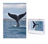 Casse-tête de queue de baleine de 500 pièces pour adultes - Puzzle photo stimulant avec sac de rangement pour hommes et femmes - Décoration d'intérieur (50 x 74,9 cm)