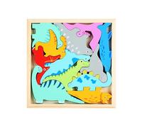Casse-Tête Dinosaures, de Société en Blocs à Assembler | Puzzles en Bois Animaux pour,pour en Bas Âge Adulte Fille Garçon Cadeaux pour les Fêtes Anniversaire École Maternelle