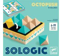 Casse-tête Djeco OctoPush puzzle en bois 3x3 9 pièces bicolores turquoise/naturel 90 défis 6-99 ans