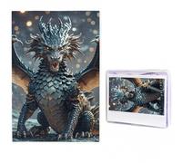 Casse-tête dragon cool de 500 pièces pour adultes - Puzzle photo stimulant avec sac de rangement - Pour homme et femme - Décoration d'intérieur (50 x 74,9 cm)
