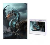 Casse-tête dragon cool de 500 pièces pour adultes - Puzzle photo stimulant avec sac de rangement - Pour homme et femme - Décoration d'intérieur (50 x 74,9 cm)