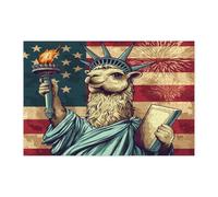Casse-tête en alpaga du 4 juillet pour adultes - 1000 pièces - Puzzles vintage en bois pour anniversaire de 250 ans, décoration de jour de l'indépendance pour divertissement à domicile