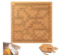 Casse-tête en bois à plateau fractal, puzzle labyrinthe créatif irrégulier unique, jeu de pensée inverse, maintien de l'acuité mentale pour adulte (A)