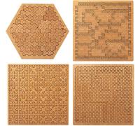 Casse-tête en bois avec plateau fractal - Labyrinthe créatif irrégulier unique impossible difficile pour adultes - Pensée inversée difficile - Puzzle irrégulier avec cadre (4 pièces)